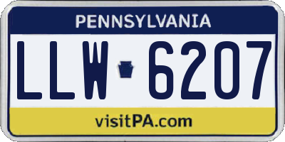 PA license plate LLW6207