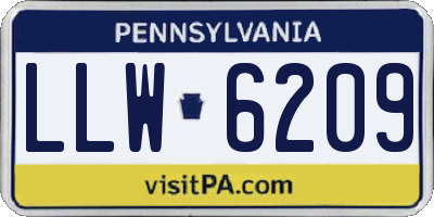 PA license plate LLW6209