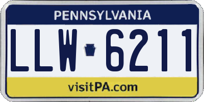 PA license plate LLW6211