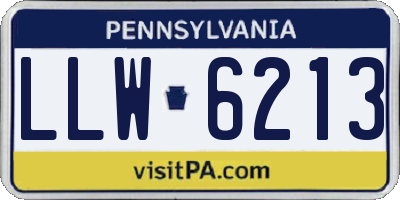 PA license plate LLW6213