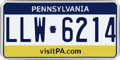 PA license plate LLW6214