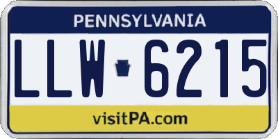 PA license plate LLW6215