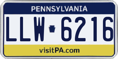 PA license plate LLW6216