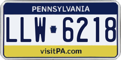 PA license plate LLW6218