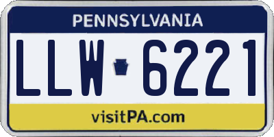 PA license plate LLW6221