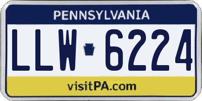 PA license plate LLW6224