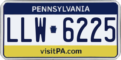 PA license plate LLW6225