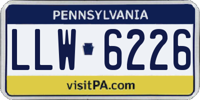 PA license plate LLW6226