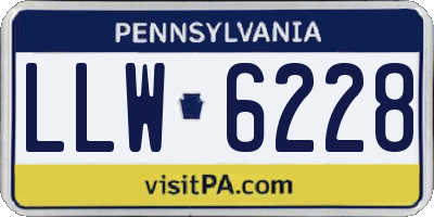PA license plate LLW6228