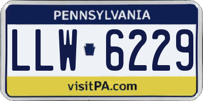 PA license plate LLW6229