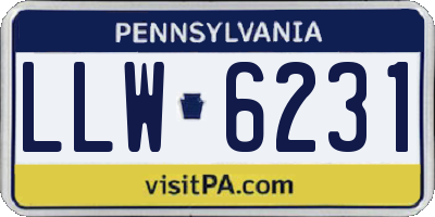 PA license plate LLW6231