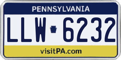 PA license plate LLW6232