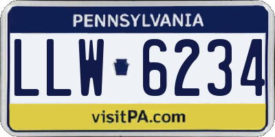 PA license plate LLW6234