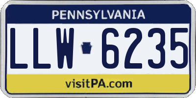 PA license plate LLW6235