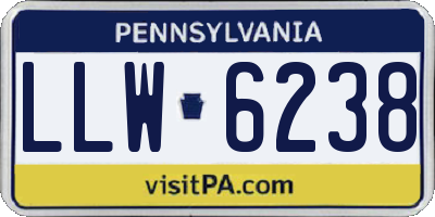 PA license plate LLW6238