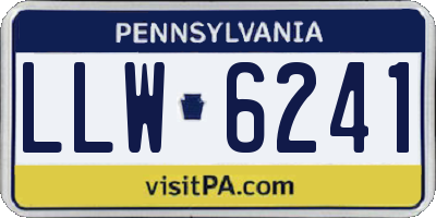 PA license plate LLW6241