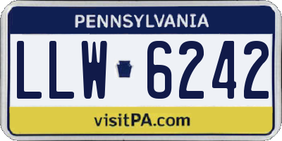 PA license plate LLW6242