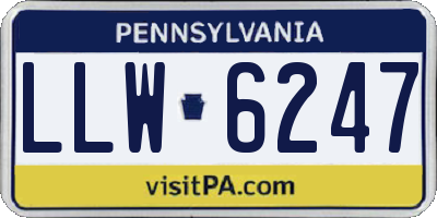 PA license plate LLW6247