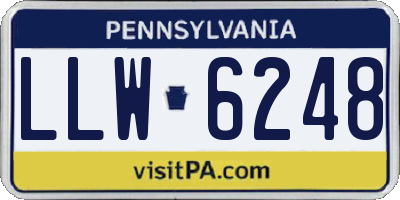 PA license plate LLW6248