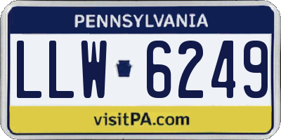 PA license plate LLW6249