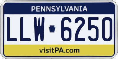 PA license plate LLW6250