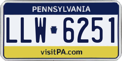 PA license plate LLW6251