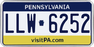 PA license plate LLW6252