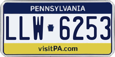 PA license plate LLW6253