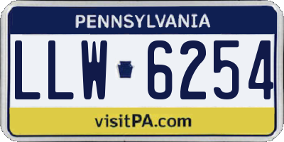 PA license plate LLW6254