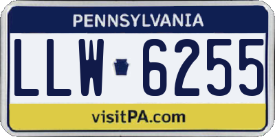 PA license plate LLW6255