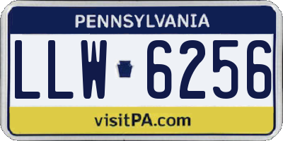 PA license plate LLW6256