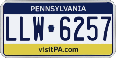 PA license plate LLW6257