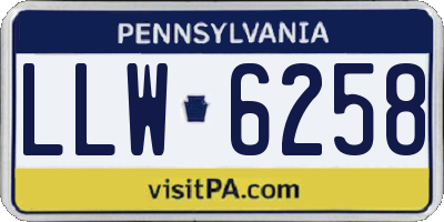 PA license plate LLW6258