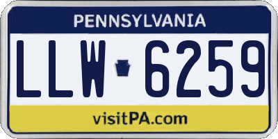 PA license plate LLW6259