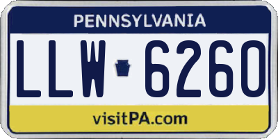 PA license plate LLW6260