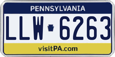 PA license plate LLW6263