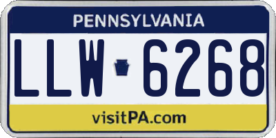 PA license plate LLW6268