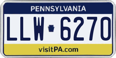PA license plate LLW6270