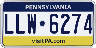 PA license plate LLW6274