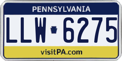 PA license plate LLW6275