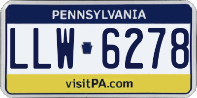 PA license plate LLW6278