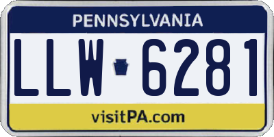 PA license plate LLW6281