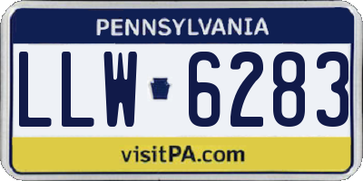 PA license plate LLW6283
