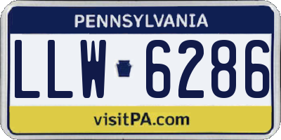 PA license plate LLW6286