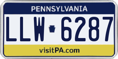 PA license plate LLW6287