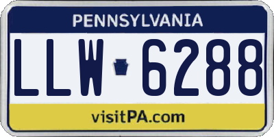 PA license plate LLW6288
