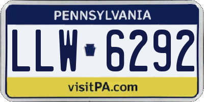 PA license plate LLW6292