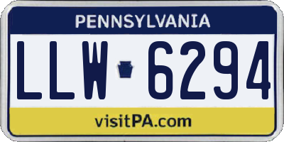 PA license plate LLW6294