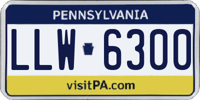PA license plate LLW6300