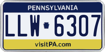 PA license plate LLW6307